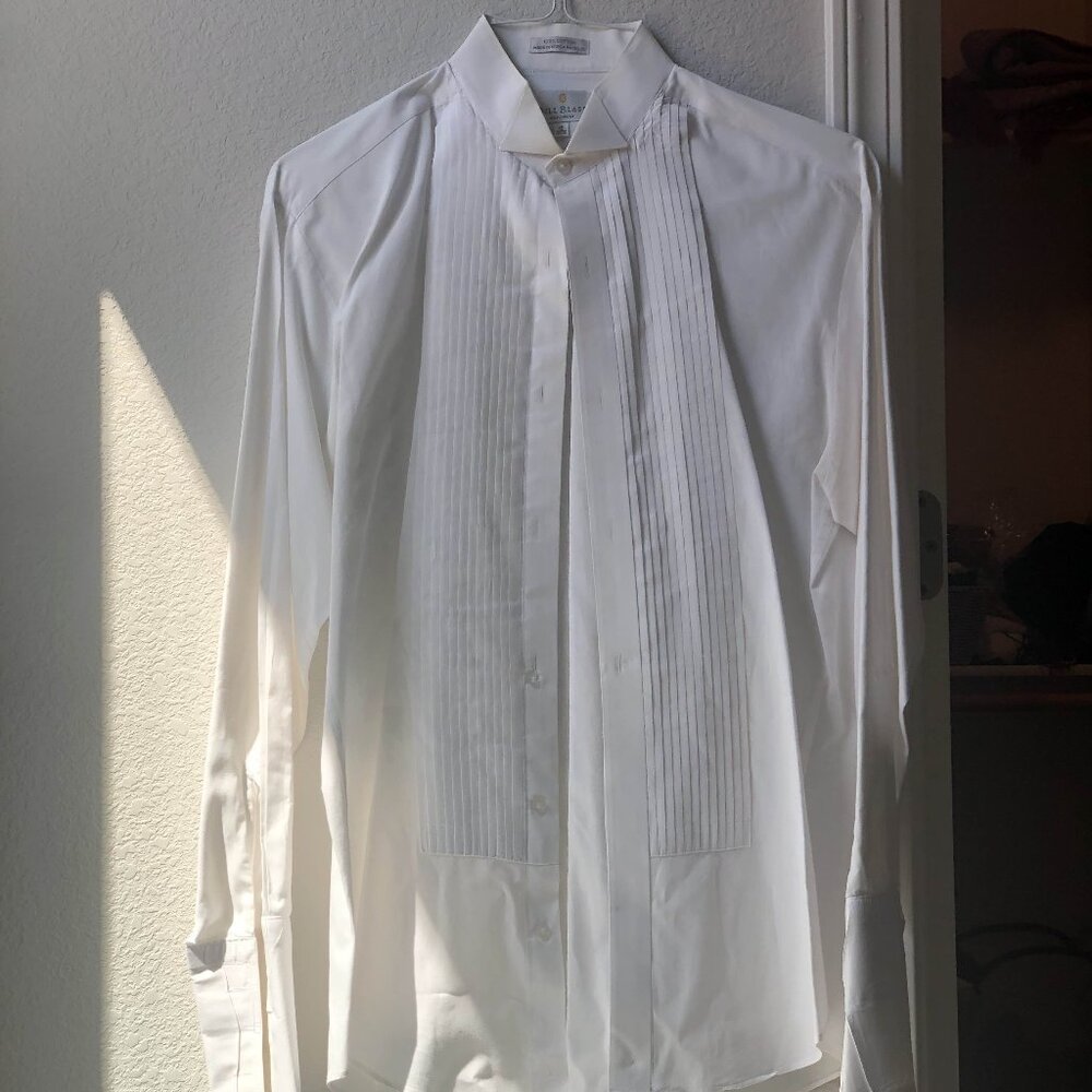White cotton designer long sleeve dress shirt #formalwear #whitebuttonup